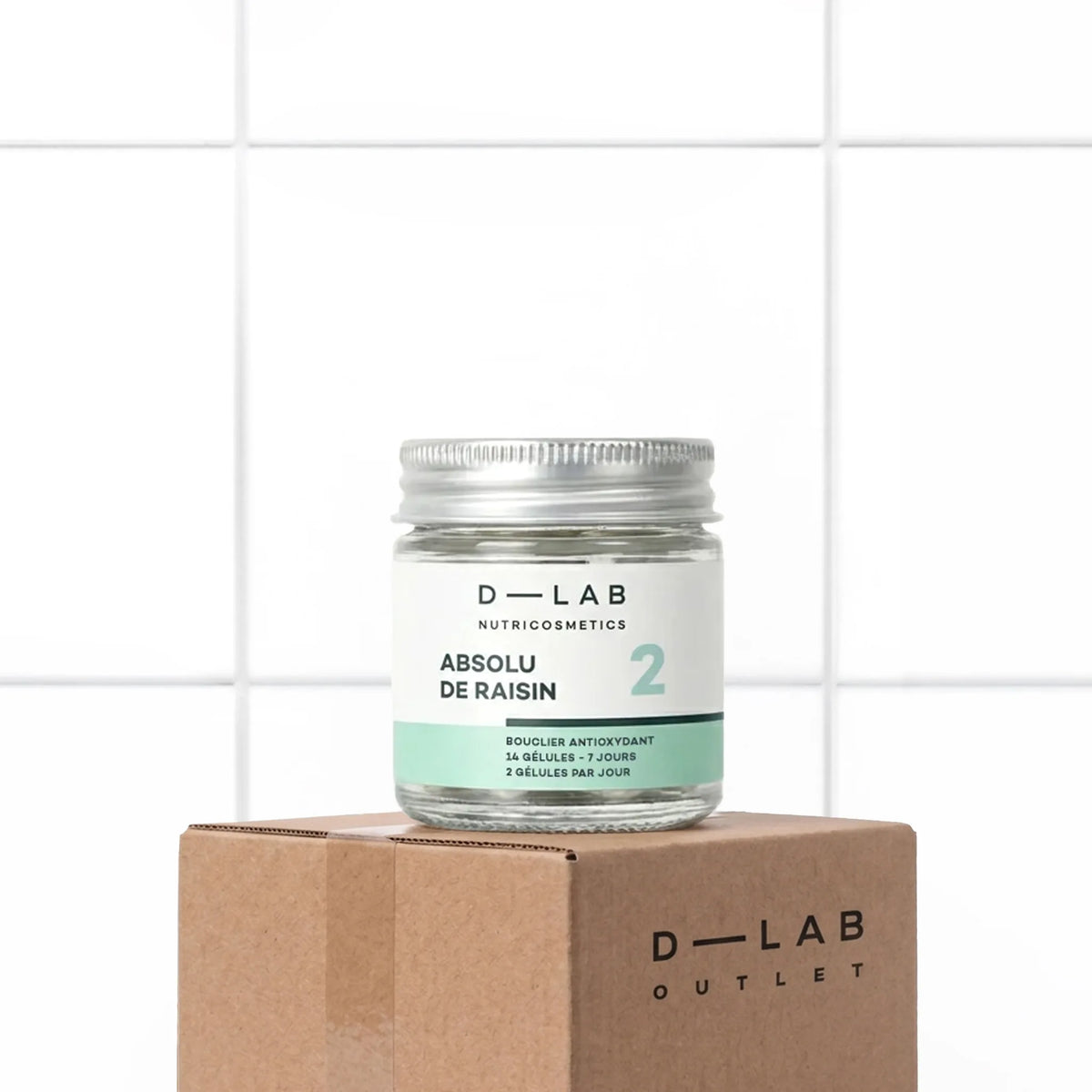 Absolu de Raisin D-LAB Nutricosmetics, 1 unite, bouclier antioxydant, packshot sur carton D-LAB Outlet