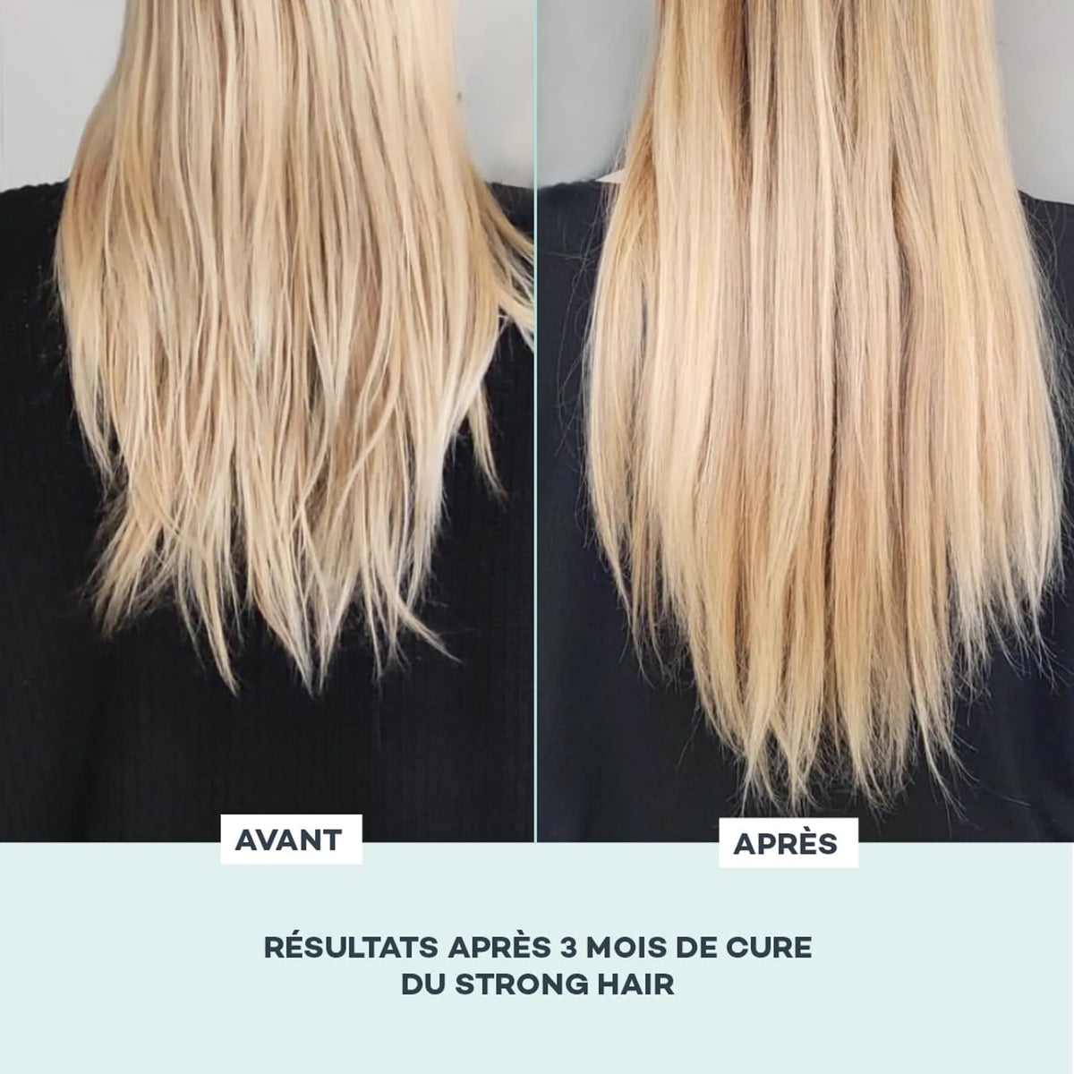 Gummies Strong Hair Birdie, visuel avant et après cure, fibre capillaire renforcee